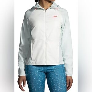 BROOKS WOMEN'S CANOPY JACKET Full Zip with Hood Mint Size Medium
